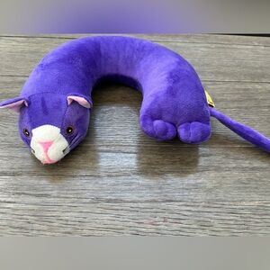 Critter Piller Kid's Travel Buddy & Comfort Pillow Purple Cat Kitty